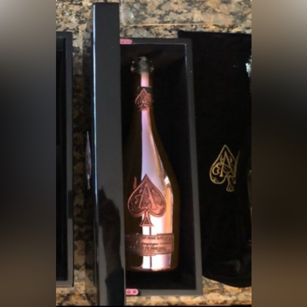 COPY - Ace of Spades Pink Collectors Bottle (empty) in Black Lacquer Box